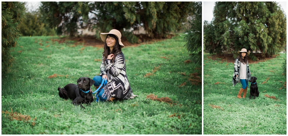 a lady with a black labrador mix dog on the grass posing | Mai Fotography | Hong Kong Family Photographer