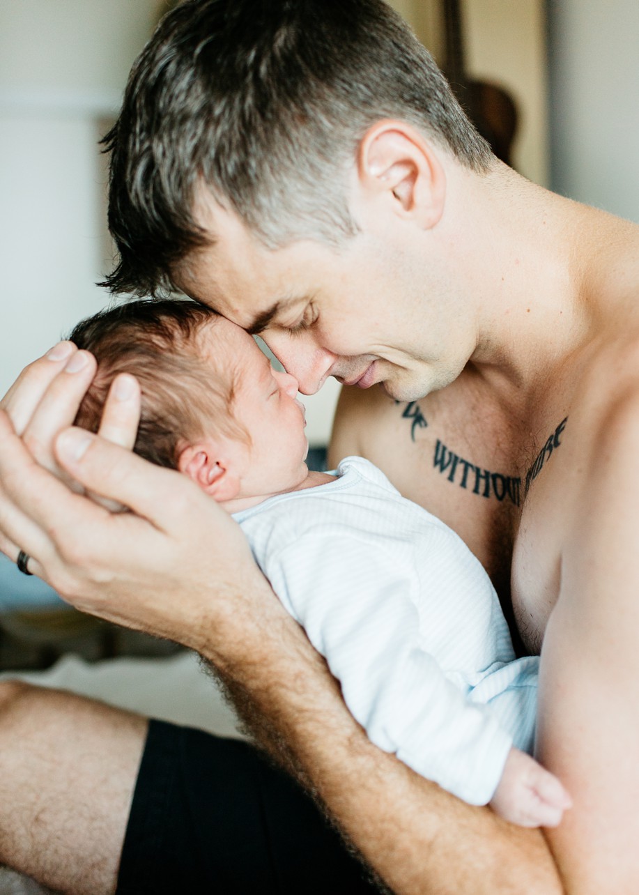 Newborn lifestyle session - dad and son